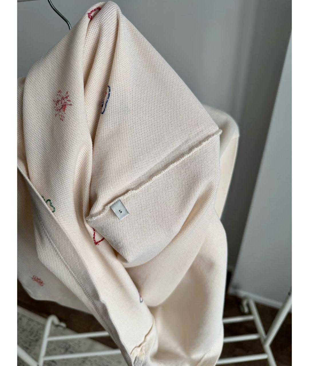 GUCCI Бежевое хлопковое поло с коротким рукавом, фото 6