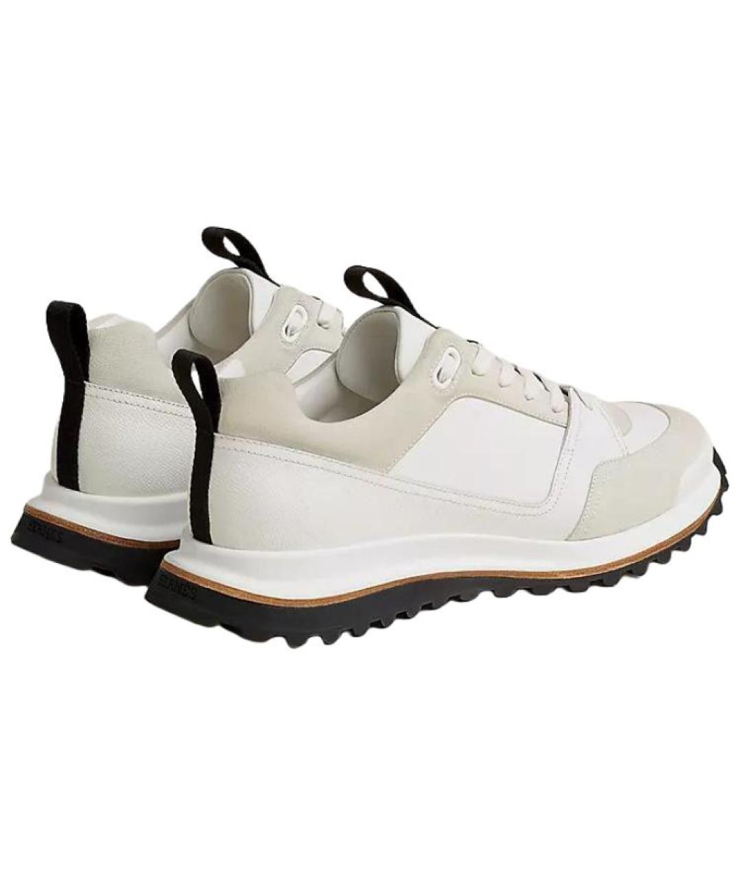 HERMES Белые кожаные низкие кроссовки / кеды, фото 3