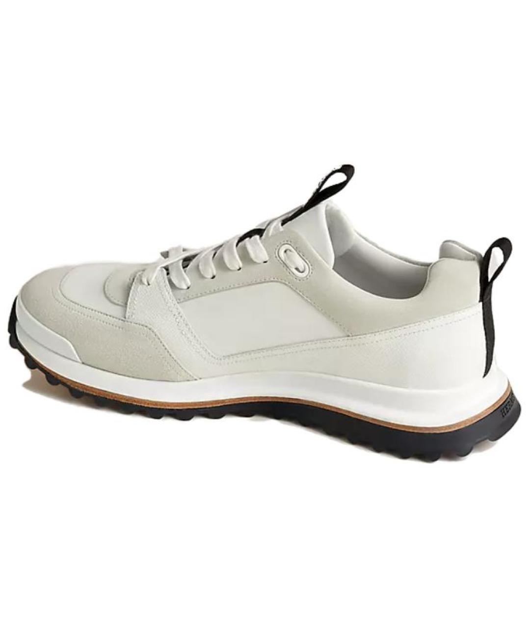 HERMES Белые кожаные низкие кроссовки / кеды, фото 4