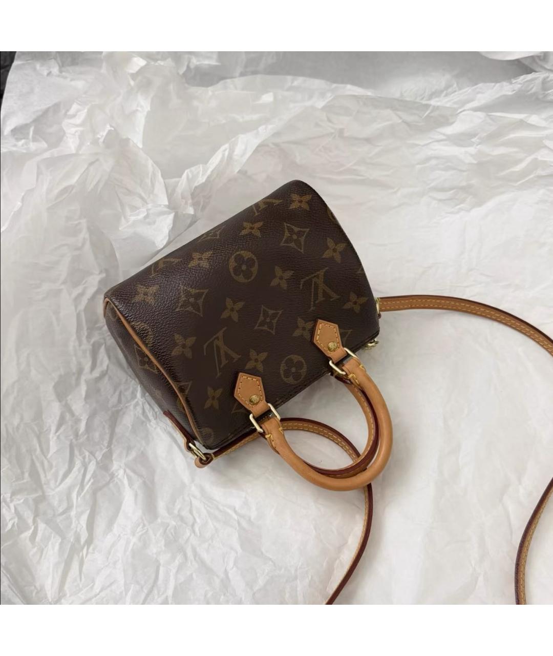 LOUIS VUITTON Коричневая сумка с короткими ручками, фото 5