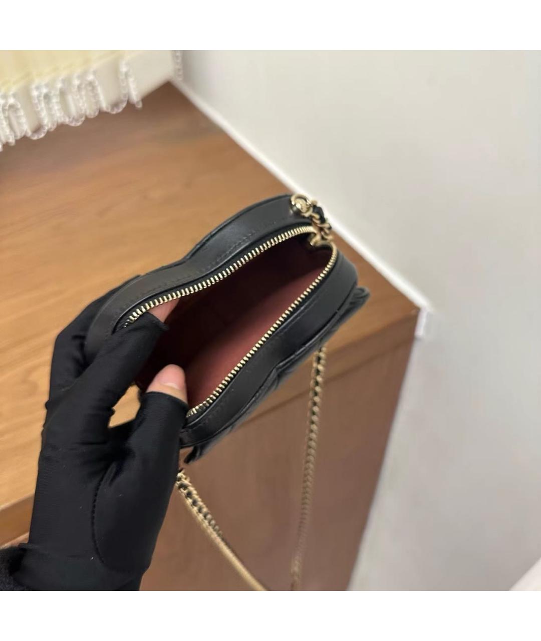 CHANEL Черная кожаная сумка через плечо, фото 6