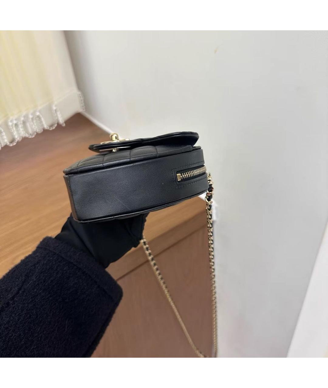 CHANEL Черная кожаная сумка через плечо, фото 3