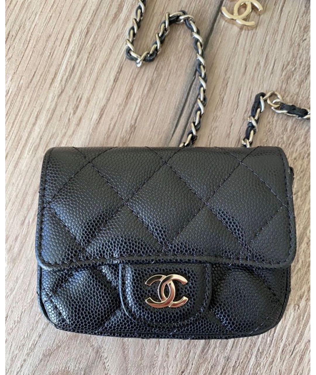 CHANEL Черная кожаная сумка через плечо, фото 5
