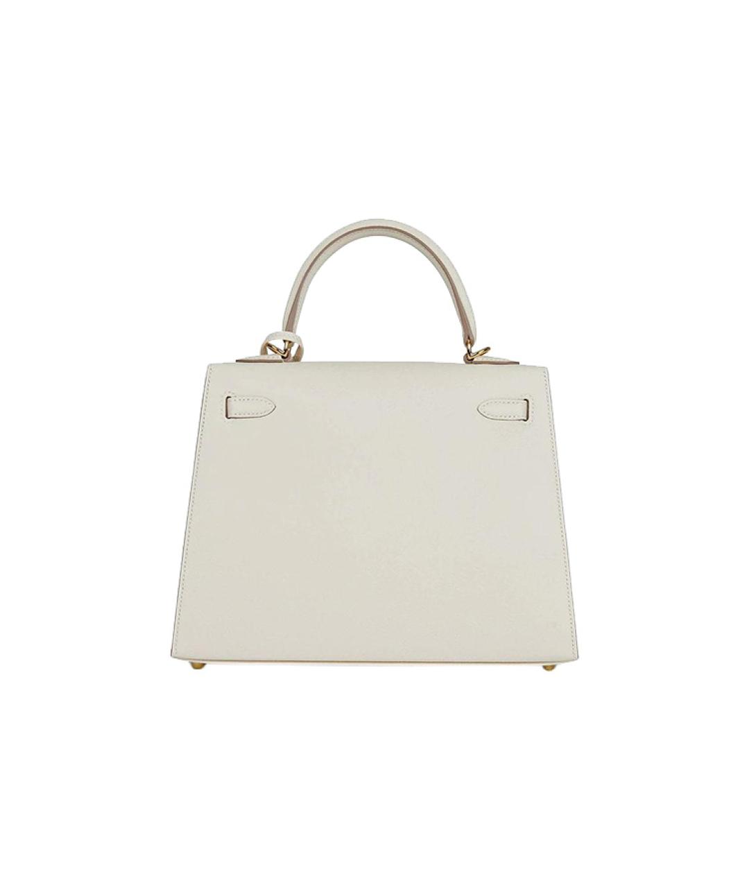 HERMES Белая кожаная сумка через плечо, фото 4