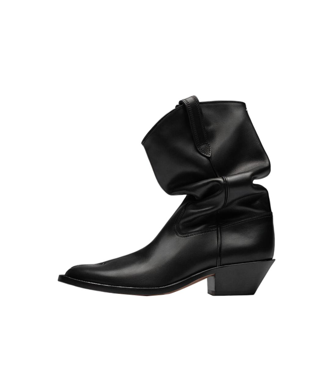 MAISON MARGIELA Черные кожаные сапоги, фото 2