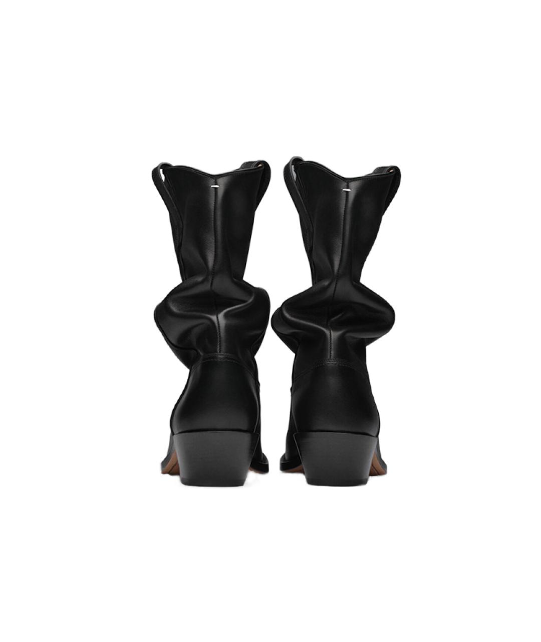 MAISON MARGIELA Черные кожаные сапоги, фото 5