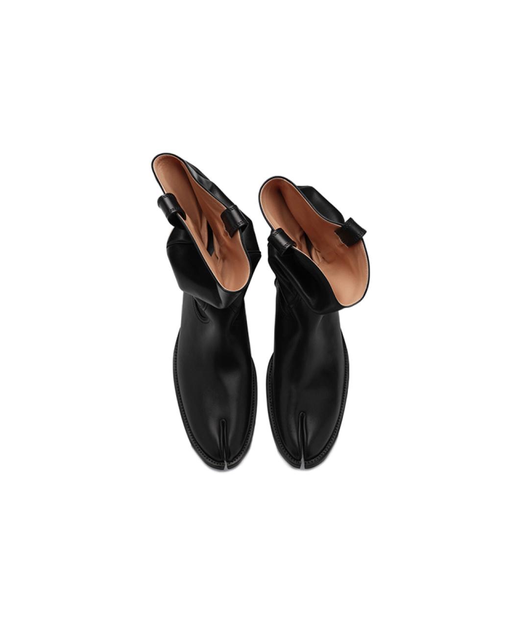 MAISON MARGIELA Черные кожаные сапоги, фото 4