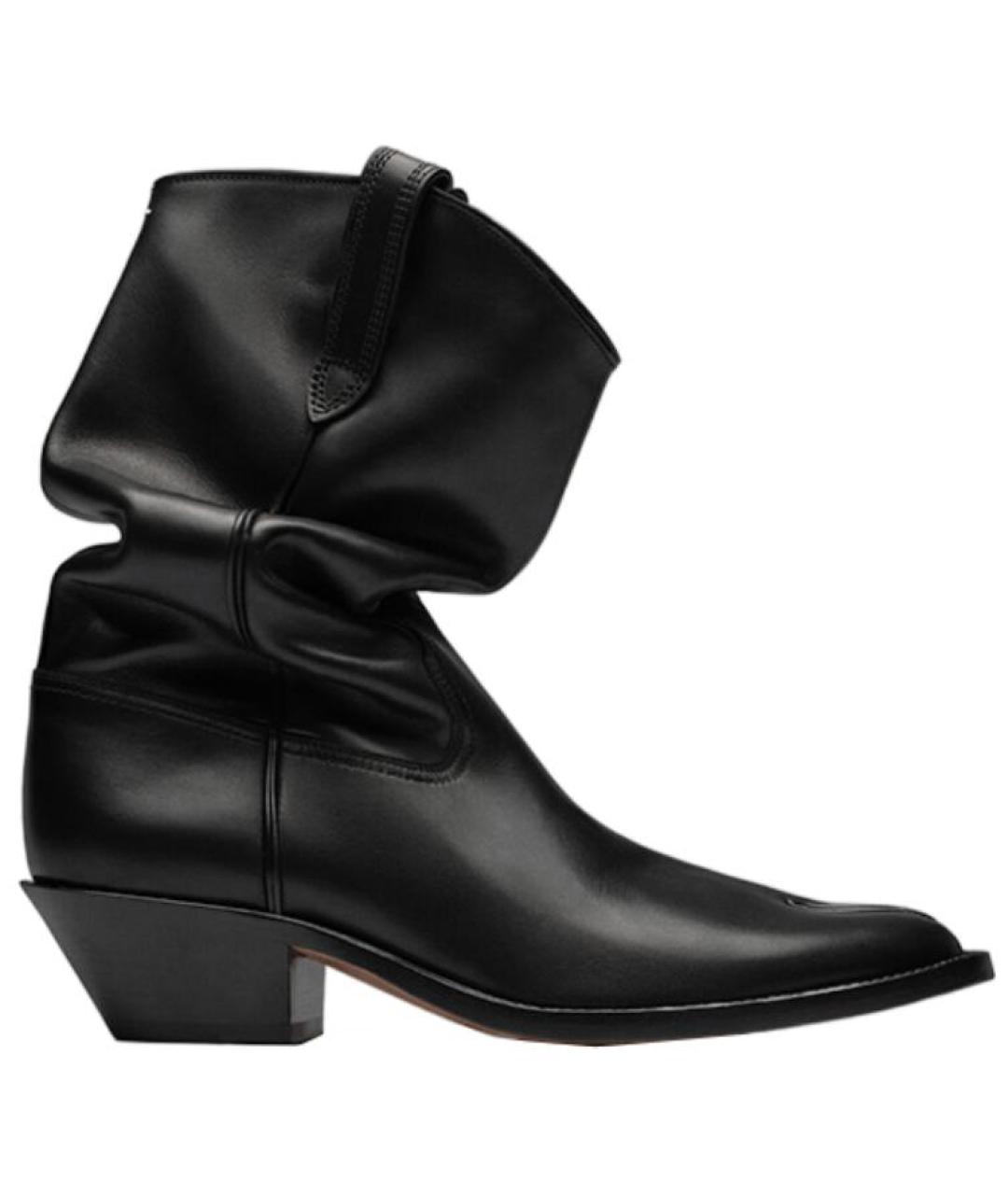 MAISON MARGIELA Черные кожаные сапоги, фото 6
