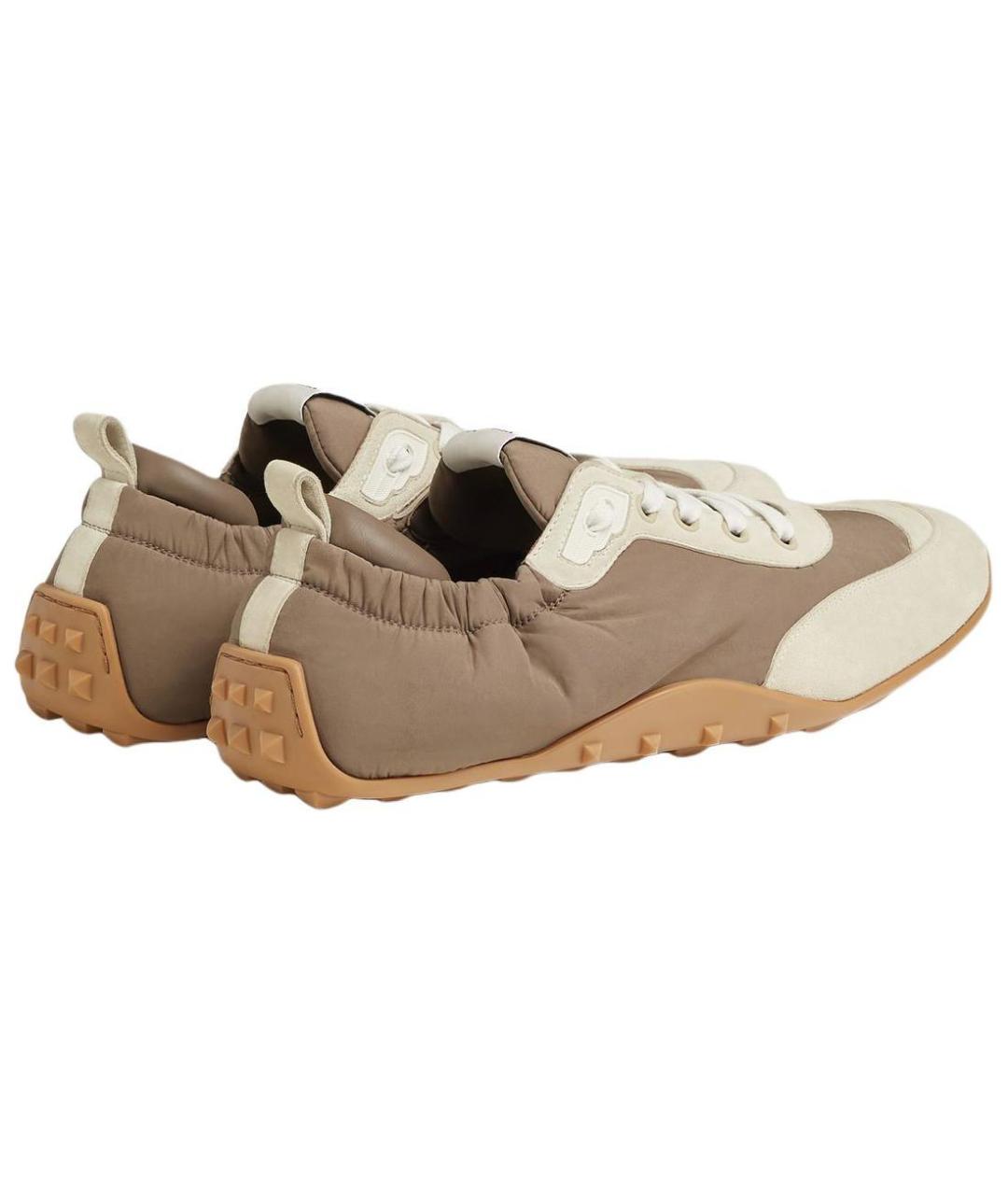 HERMES Коричневые текстильные низкие кроссовки / кеды, фото 4