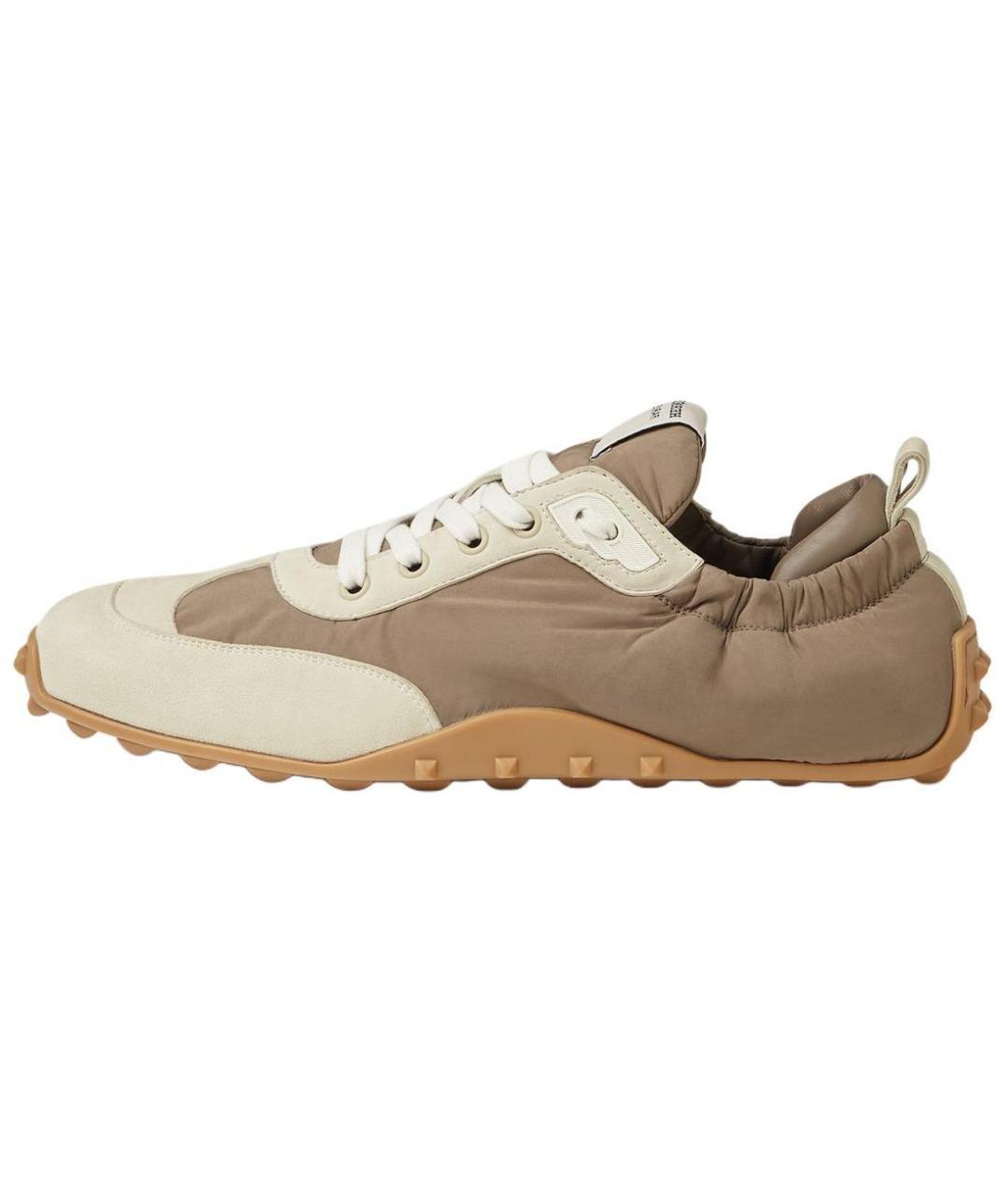 HERMES Коричневые текстильные низкие кроссовки / кеды, фото 2