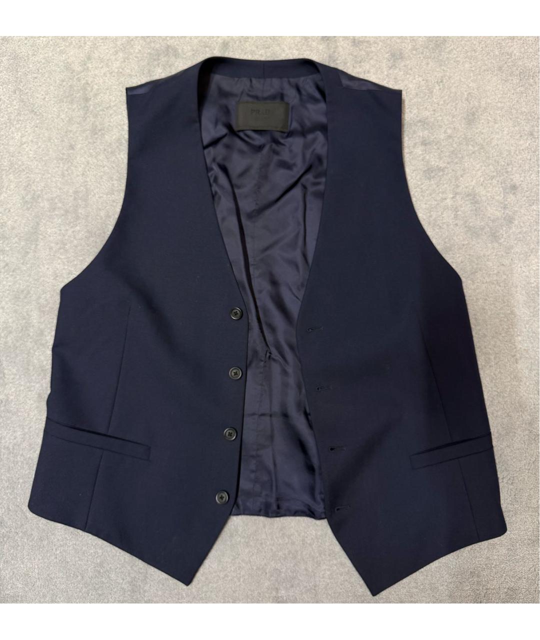 PRADA Темно-синий шерстяной жилет, фото 5