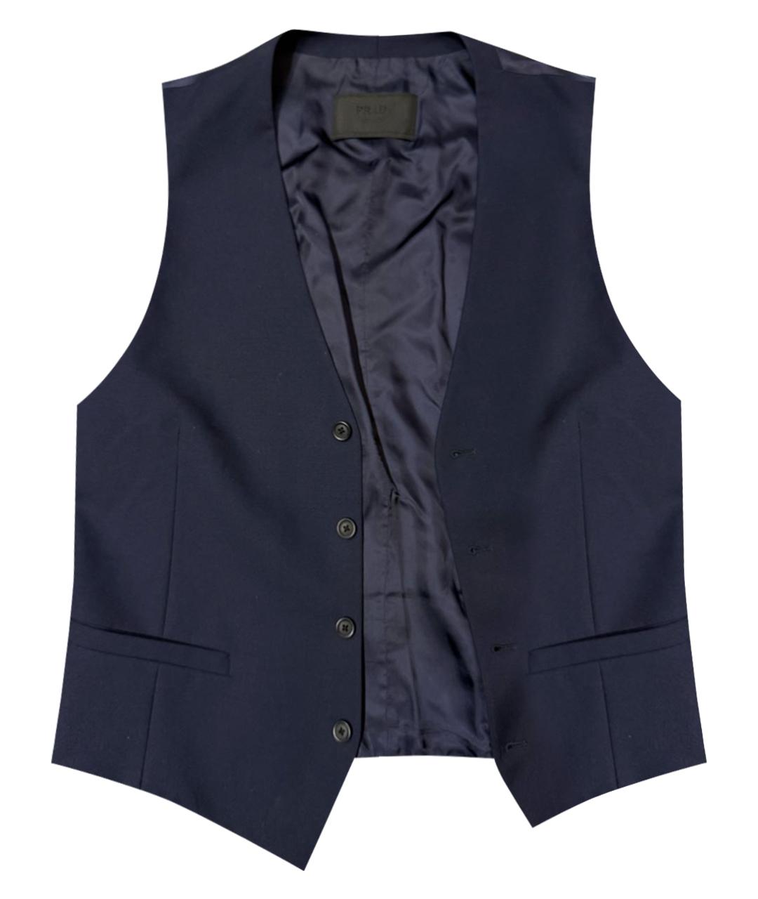 PRADA Темно-синий шерстяной жилет, фото 1