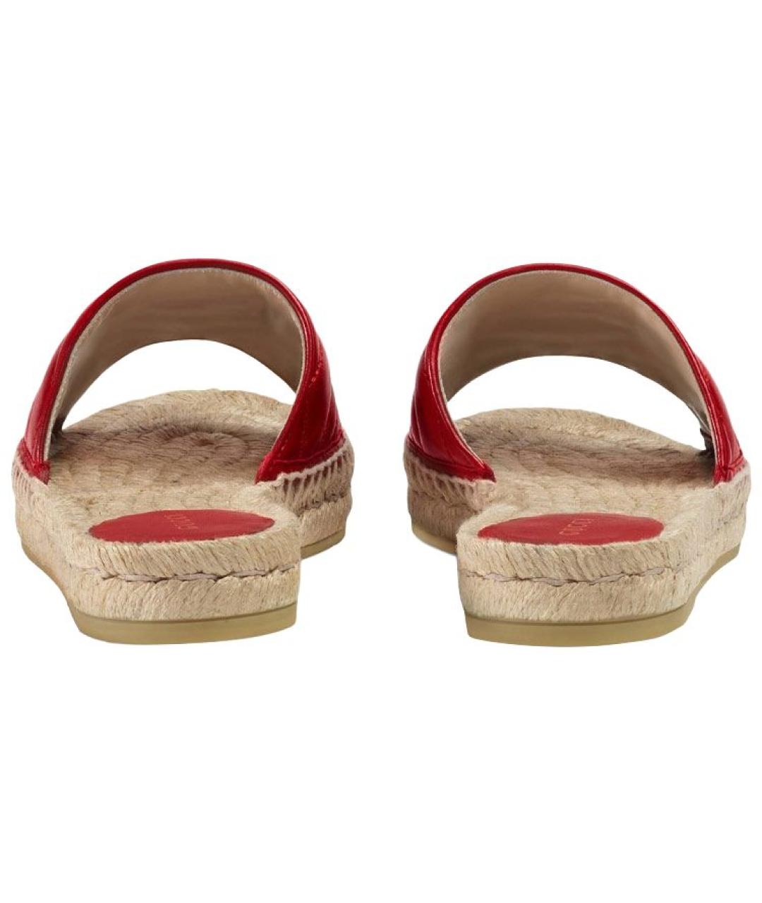 GUCCI Красные кожаные сандалии, фото 5