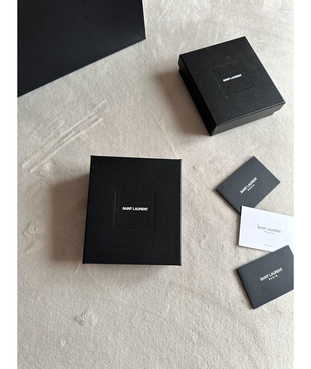 SAINT LAURENT Бежевый кожаный кардхолдер, фото 6