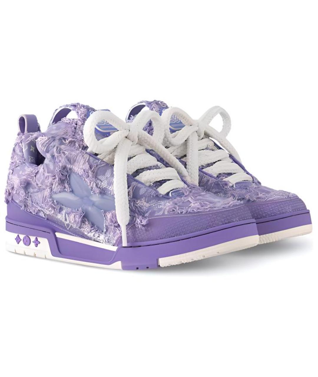 LOUIS VUITTON Фиолетовые низкие кроссовки / кеды, фото 4