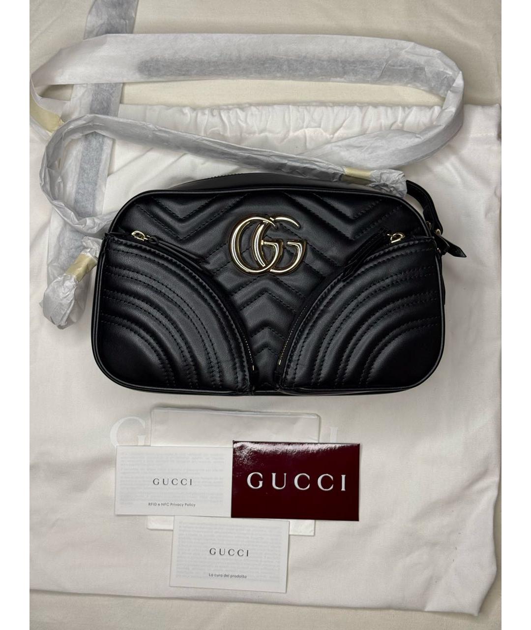 GUCCI Черная кожаная сумка через плечо, фото 5