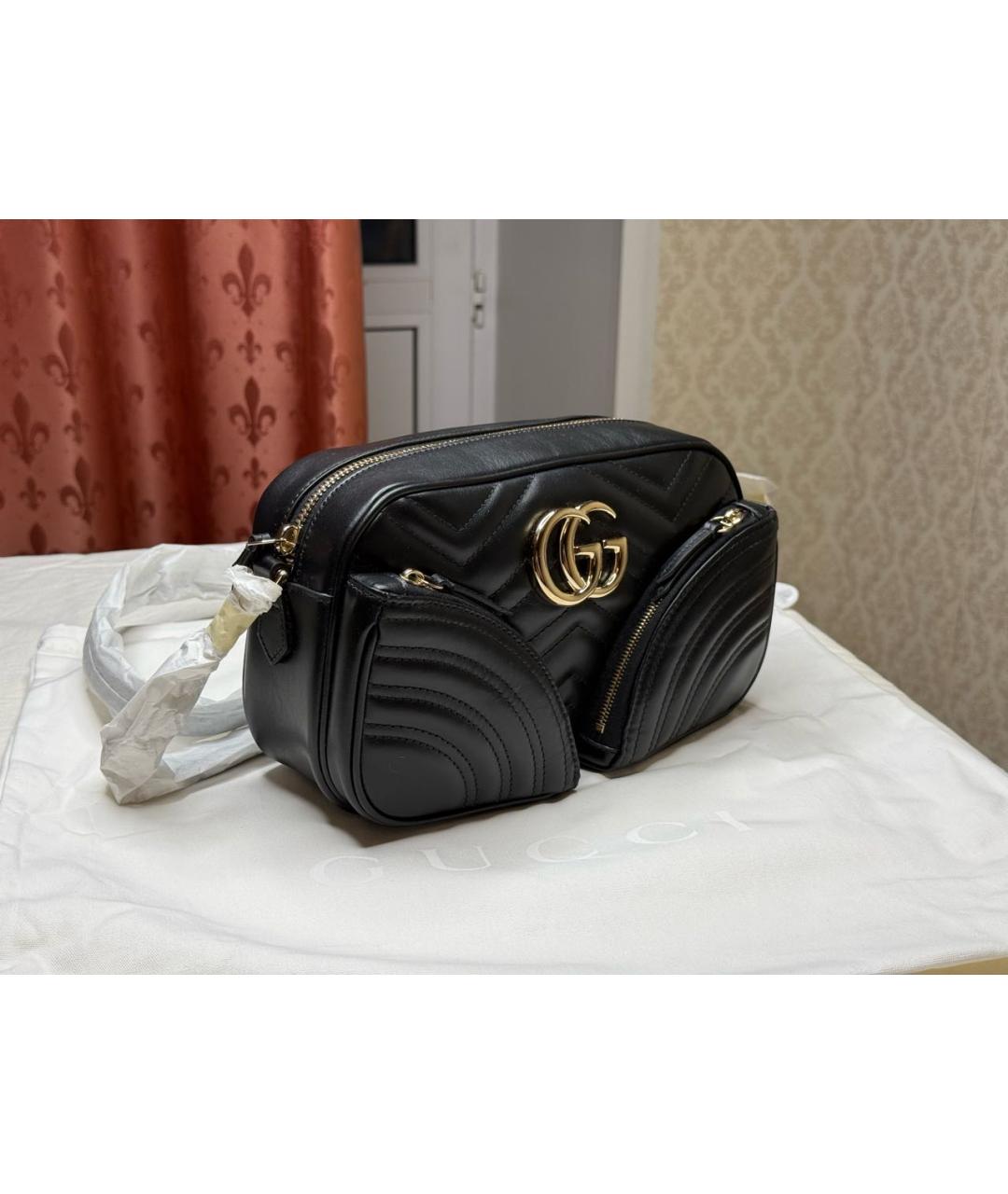 GUCCI Черная кожаная сумка через плечо, фото 2