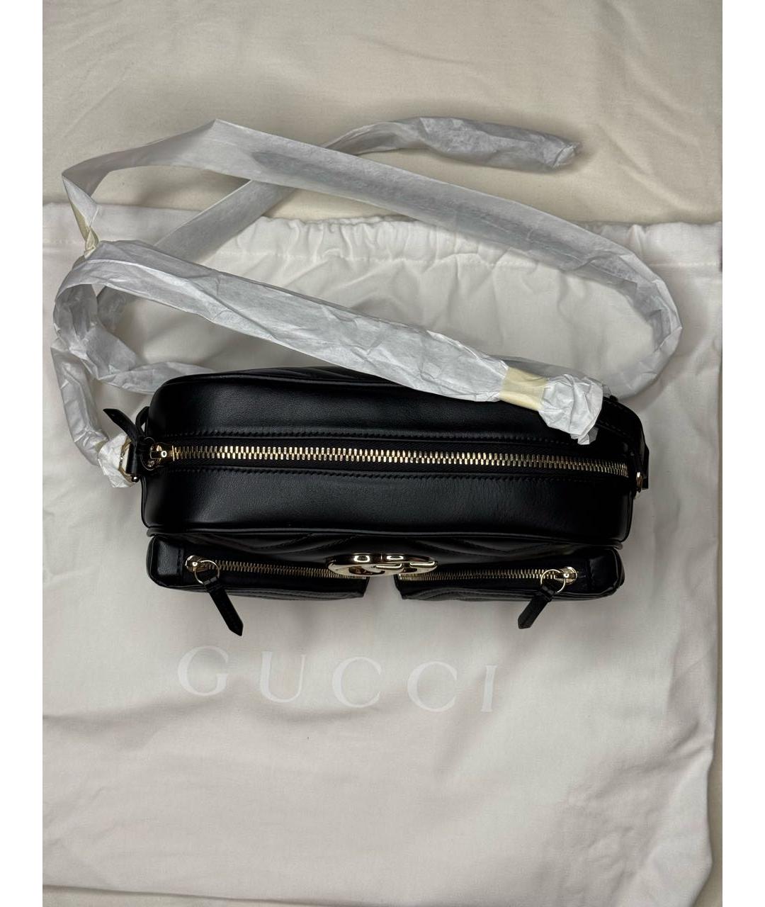 GUCCI Черная кожаная сумка через плечо, фото 7