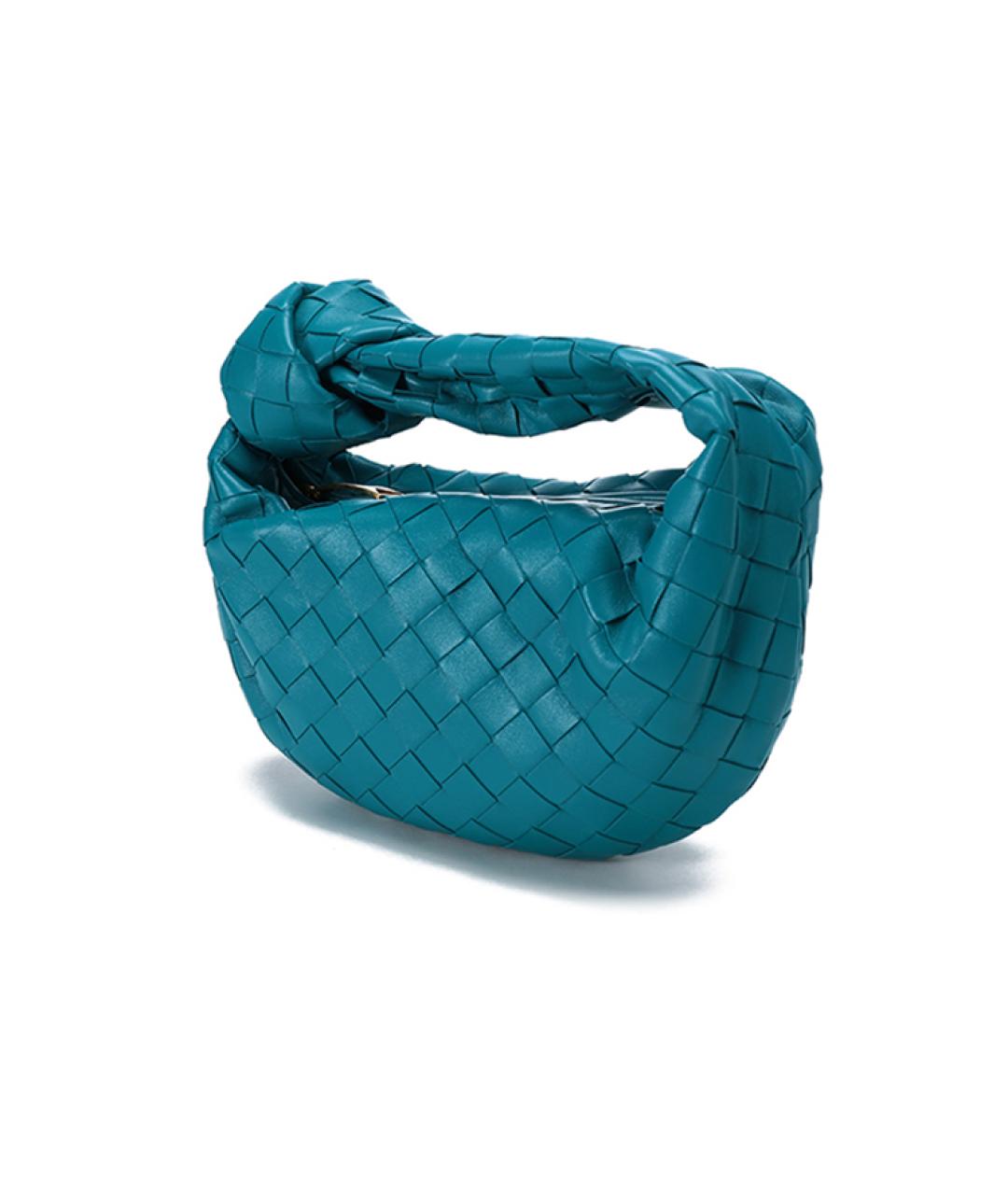 BOTTEGA VENETA Бирюзовая кожаная сумка через плечо, фото 2