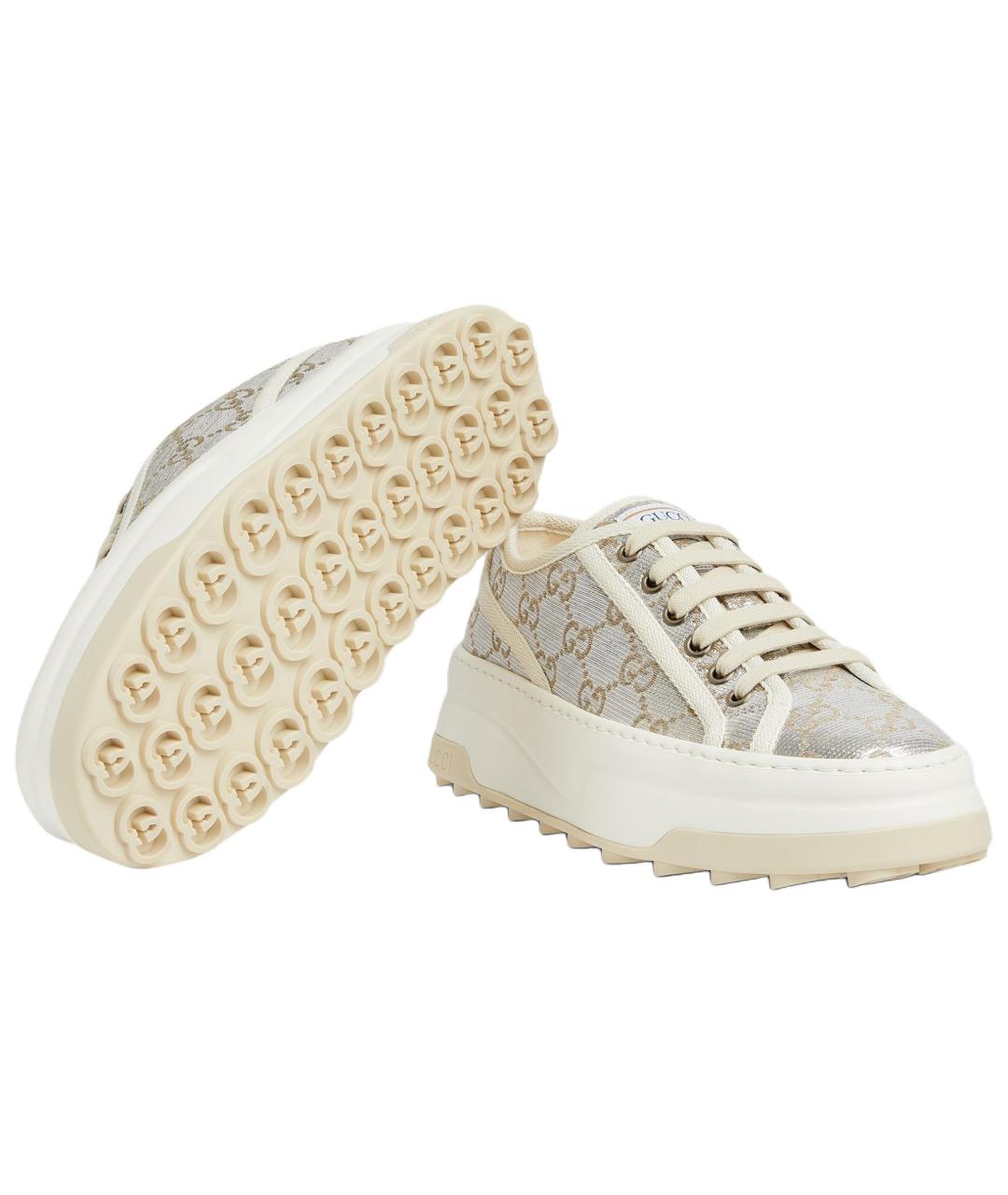 GUCCI Серебряные кроссовки, фото 6