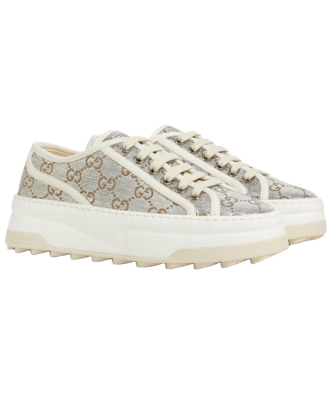 GUCCI Серебряные кроссовки, фото 3