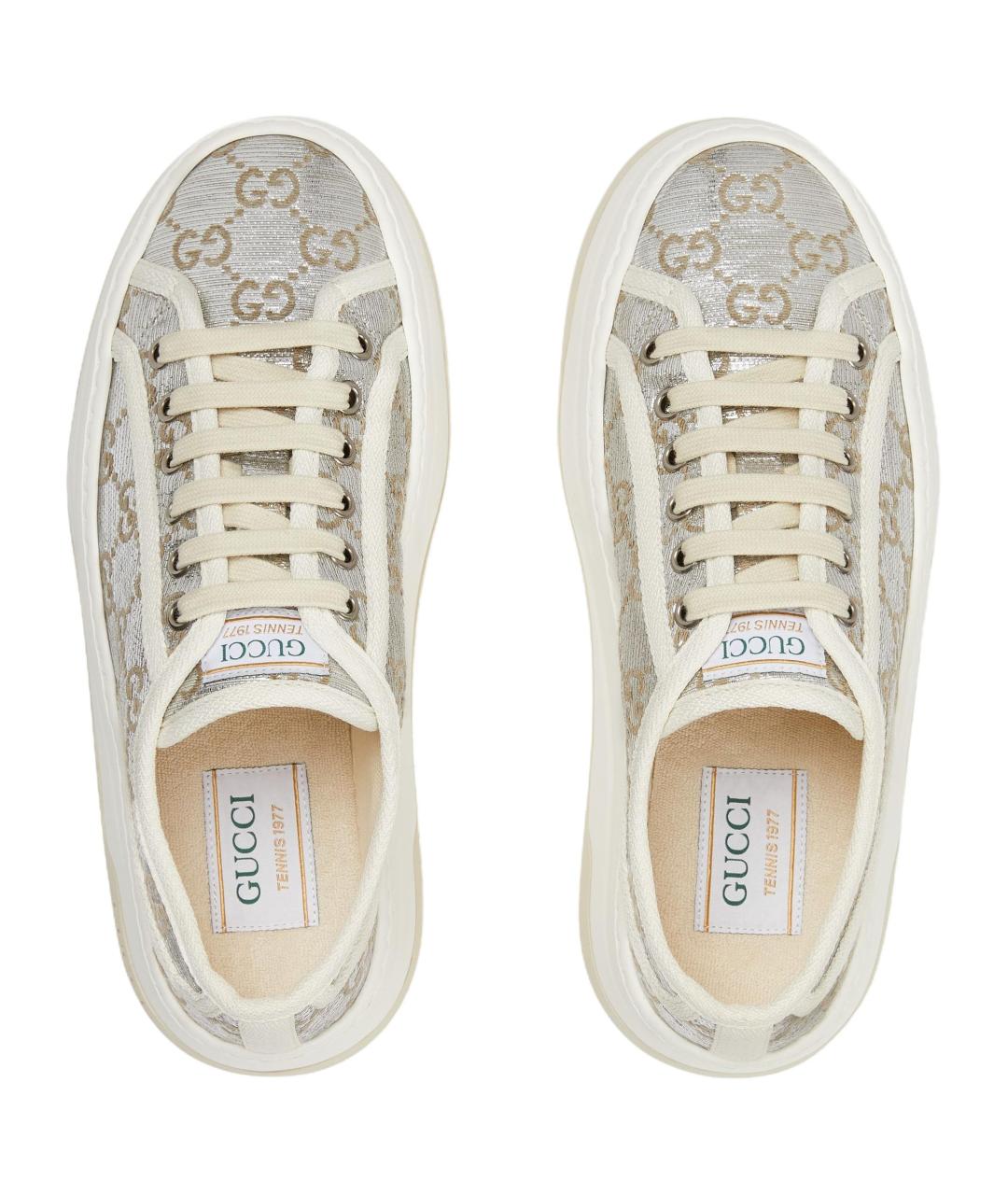GUCCI Серебряные кроссовки, фото 4