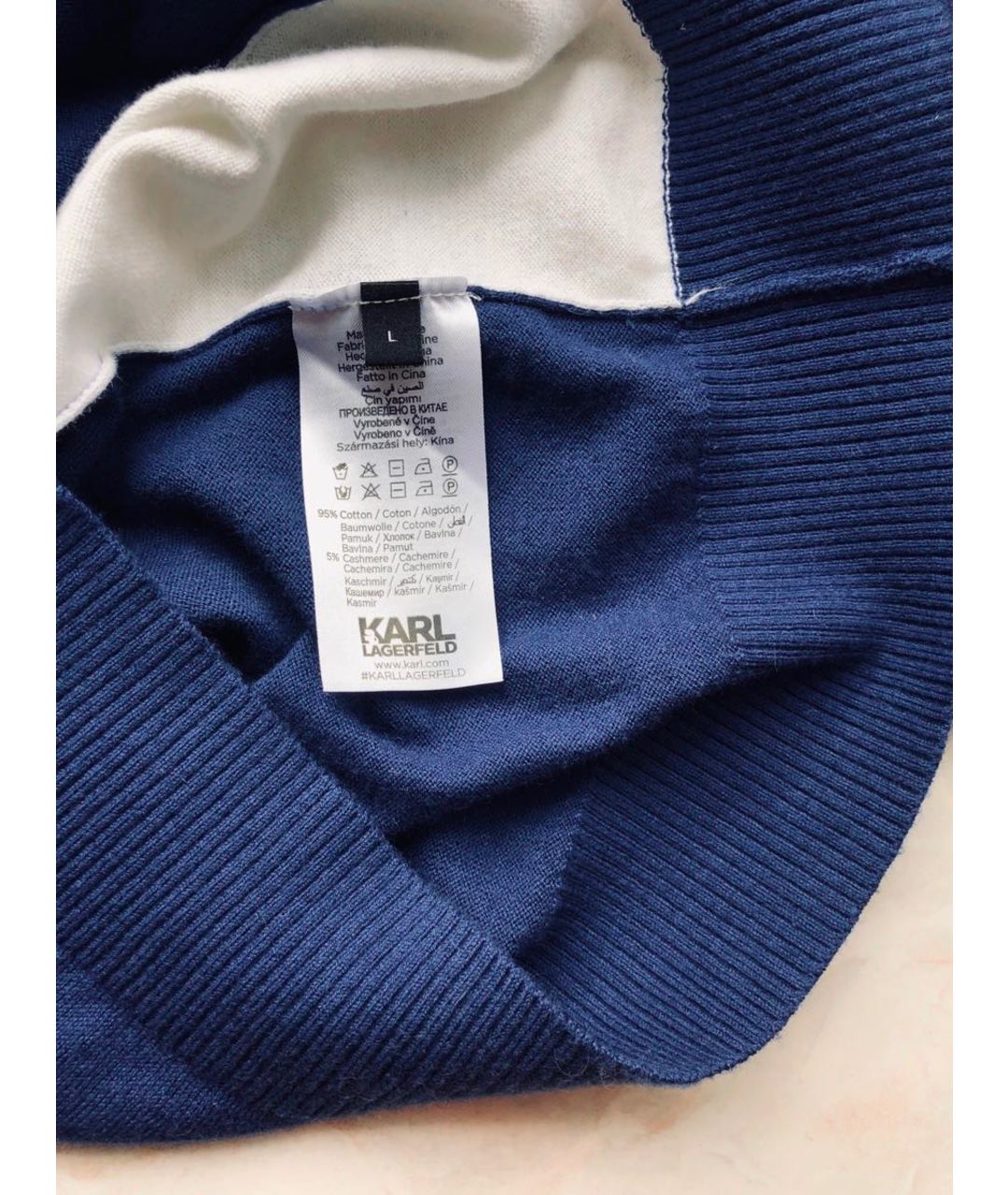 KARL LAGERFELD Синий хлопковый джемпер / свитер, фото 5