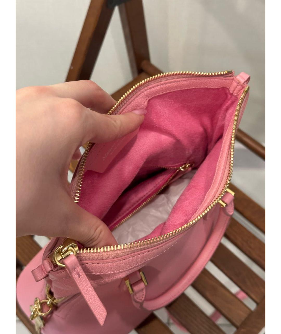 MAISON MARGIELA Розовая кожаная сумка с короткими ручками, фото 5
