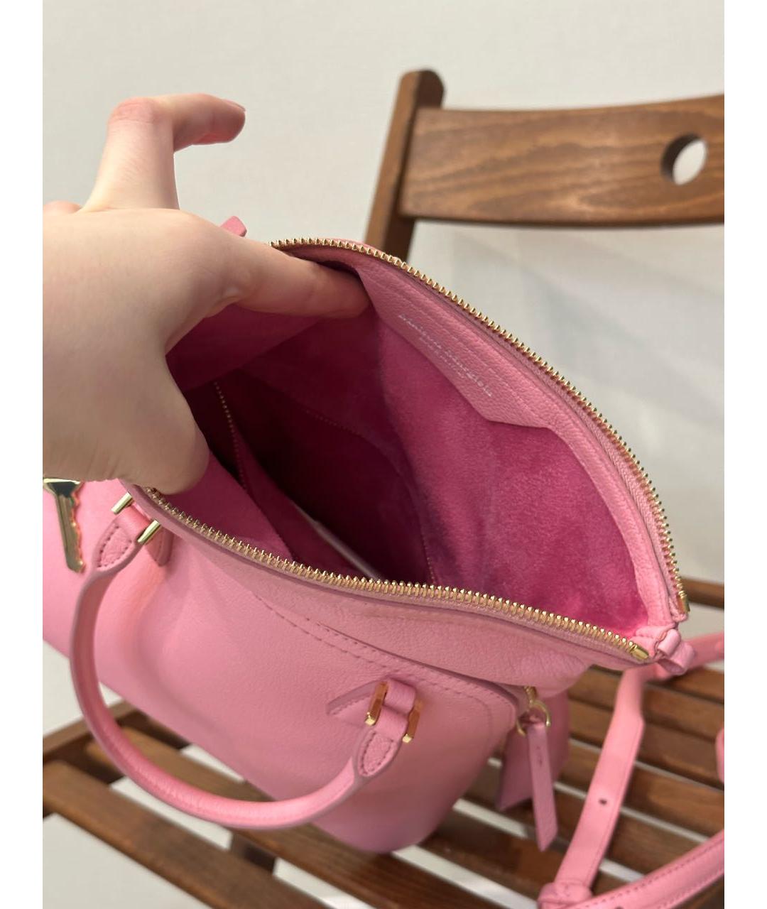 MAISON MARGIELA Розовая кожаная сумка с короткими ручками, фото 4
