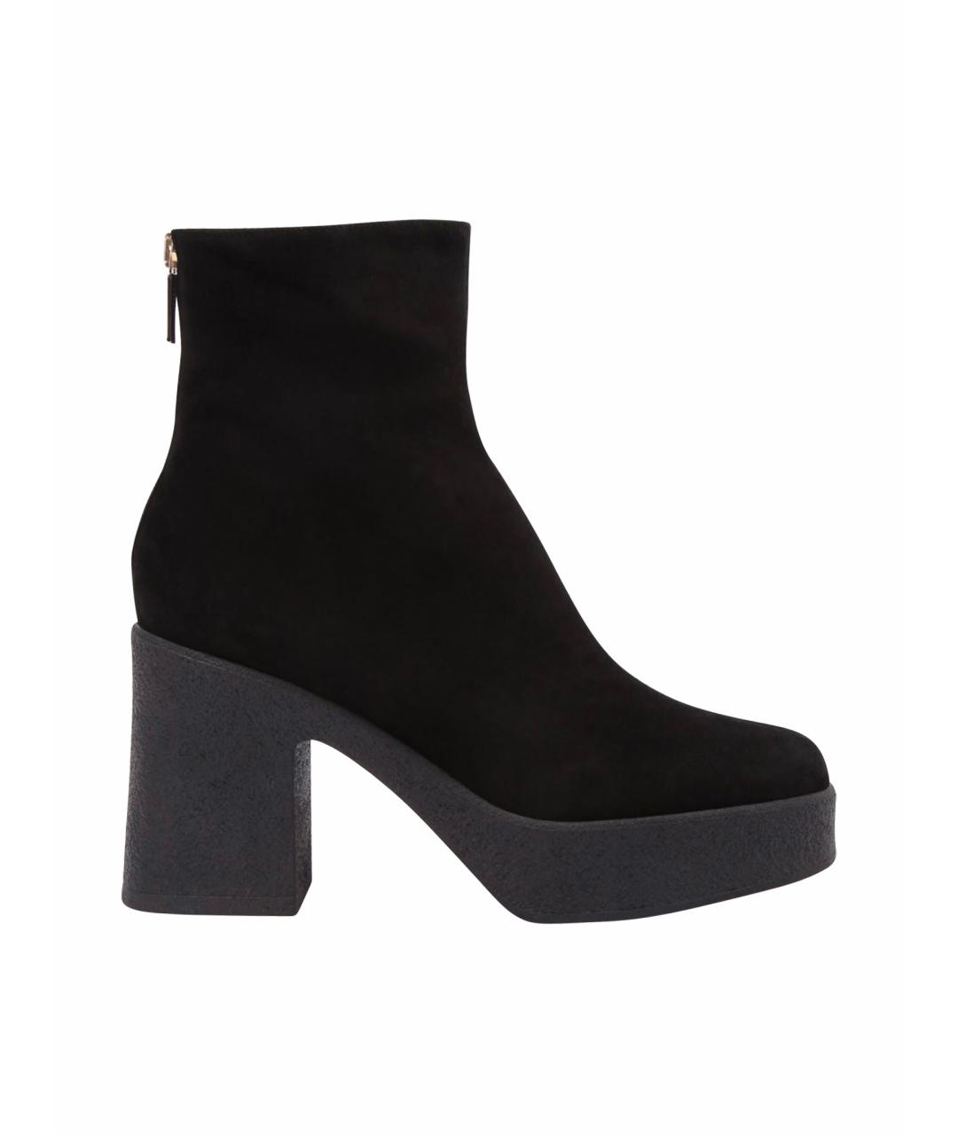 POLLINI Черные замшевые ботинки, фото 1