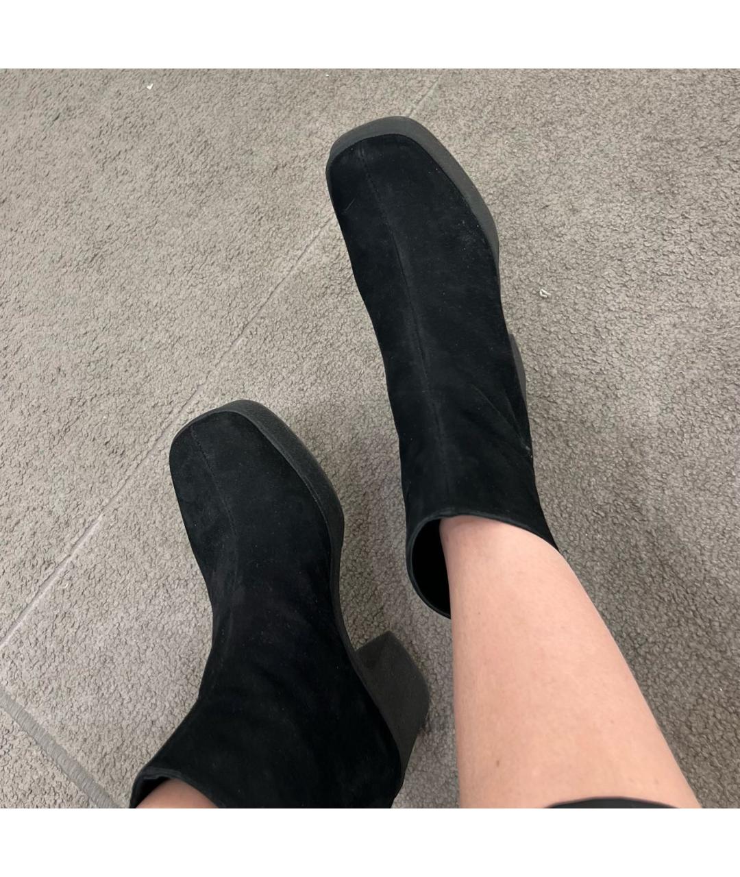 POLLINI Черные замшевые ботинки, фото 4