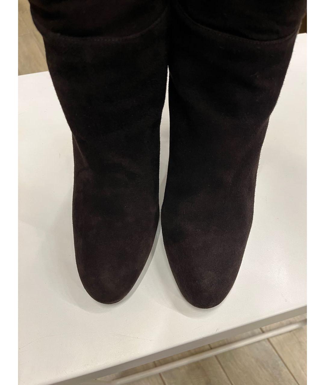 GIANVITO ROSSI Коричневые замшевые ботфорты, фото 7