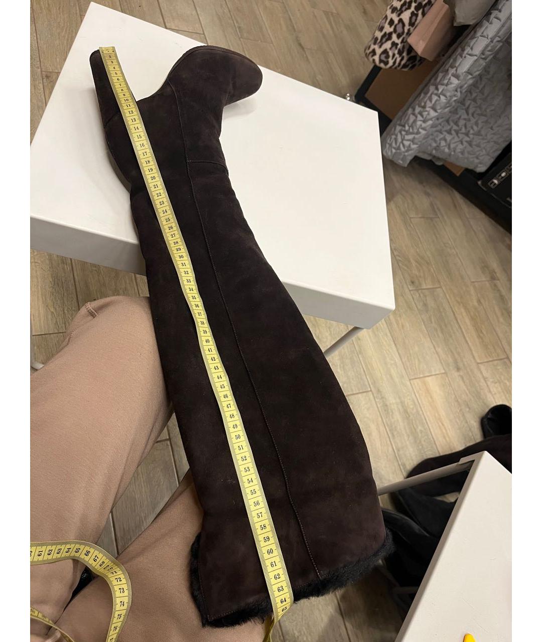 GIANVITO ROSSI Коричневые замшевые ботфорты, фото 4