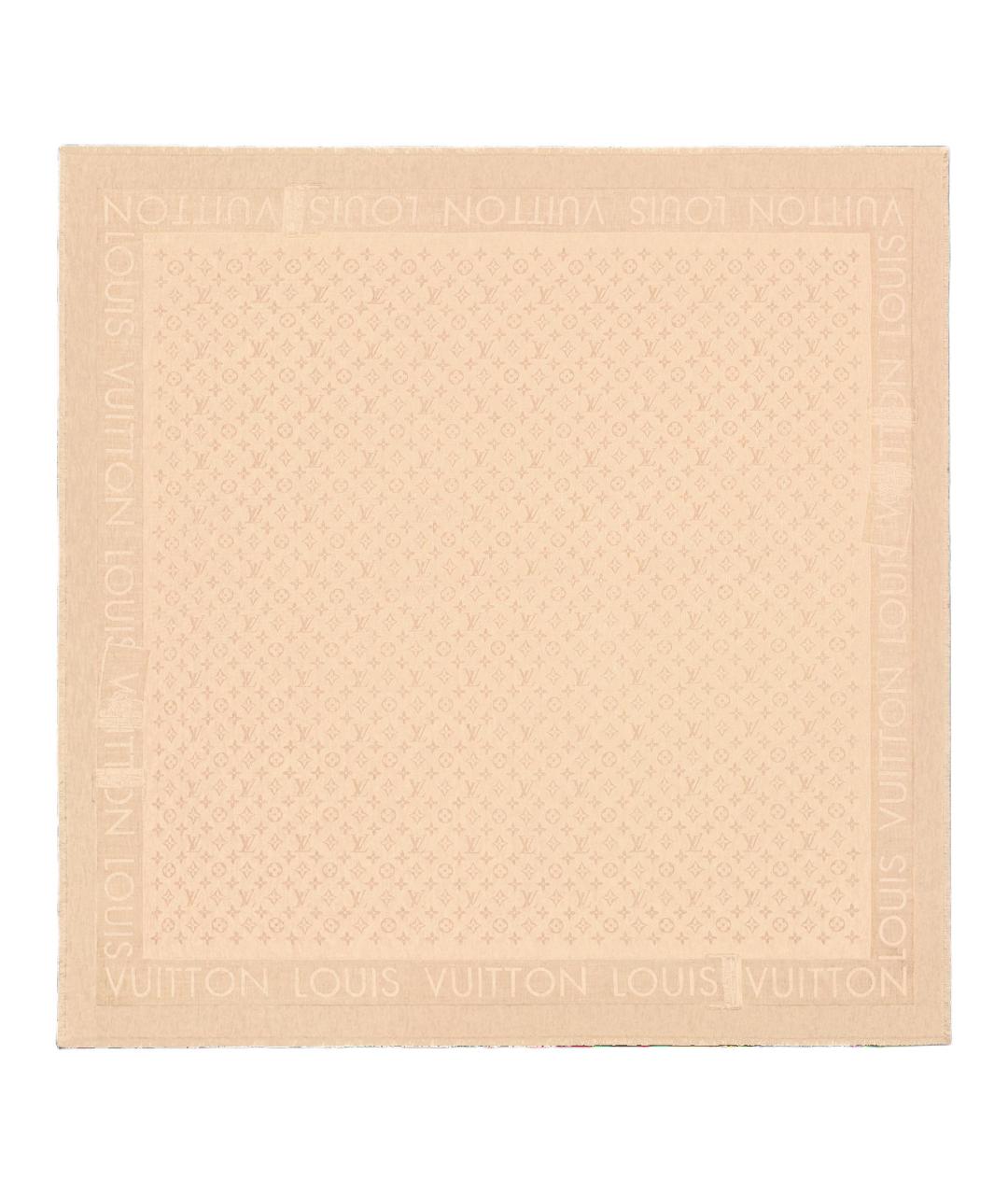 LOUIS VUITTON Бежевый шерстяной шарф, фото 1