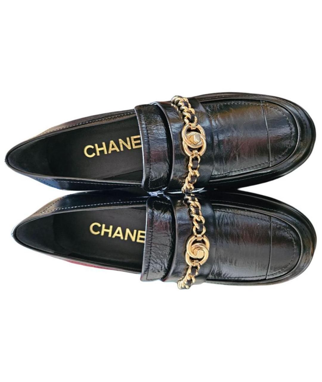 CHANEL Черные кожаные туфли, фото 5