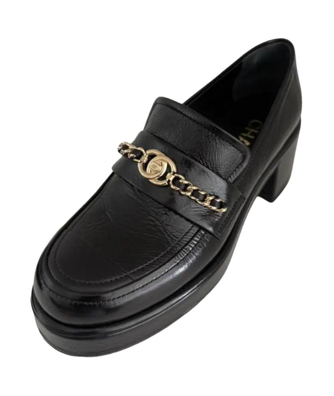 CHANEL Черные кожаные туфли, фото 3