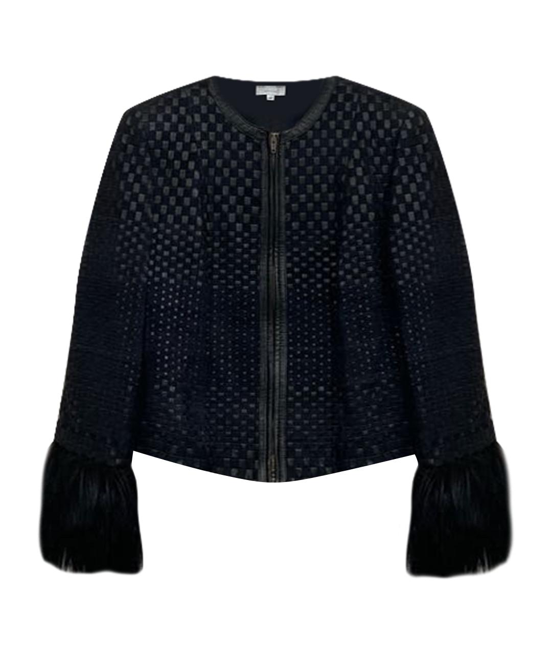 ARMANI COLLEZIONI Черная кожаная куртка, фото 1