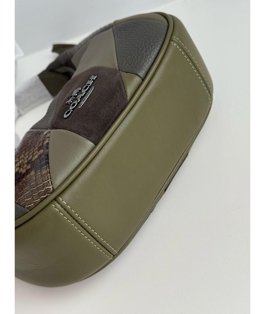 COACH Хаки кожаная сумка через плечо, фото 8