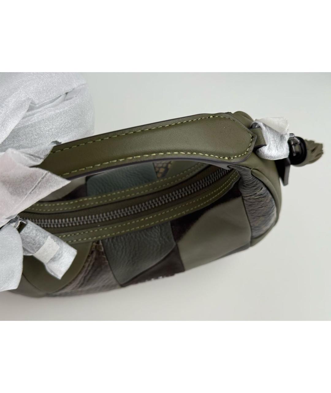 COACH Хаки кожаная сумка через плечо, фото 6