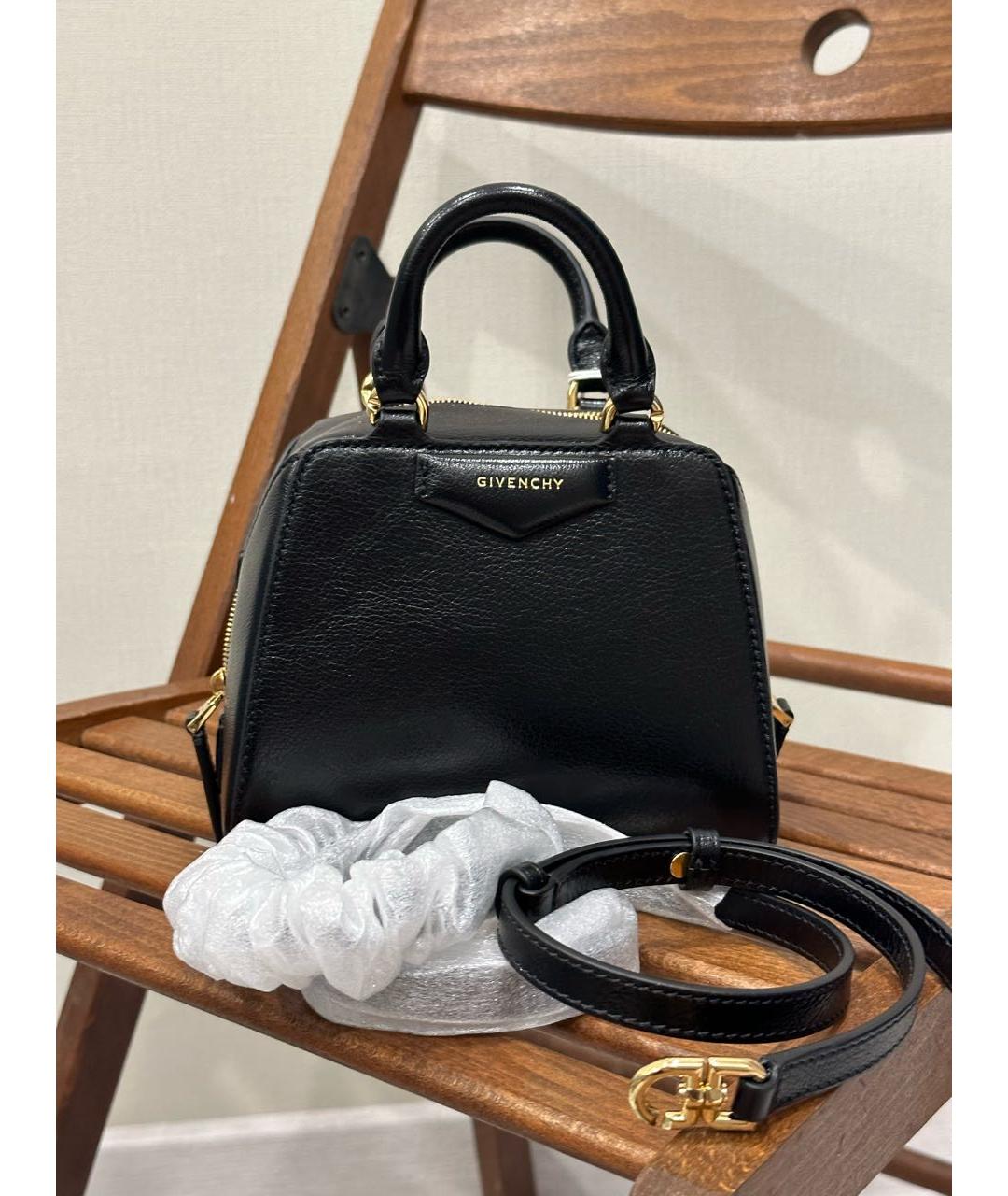 GIVENCHY Черная кожаная сумка с короткими ручками, фото 5