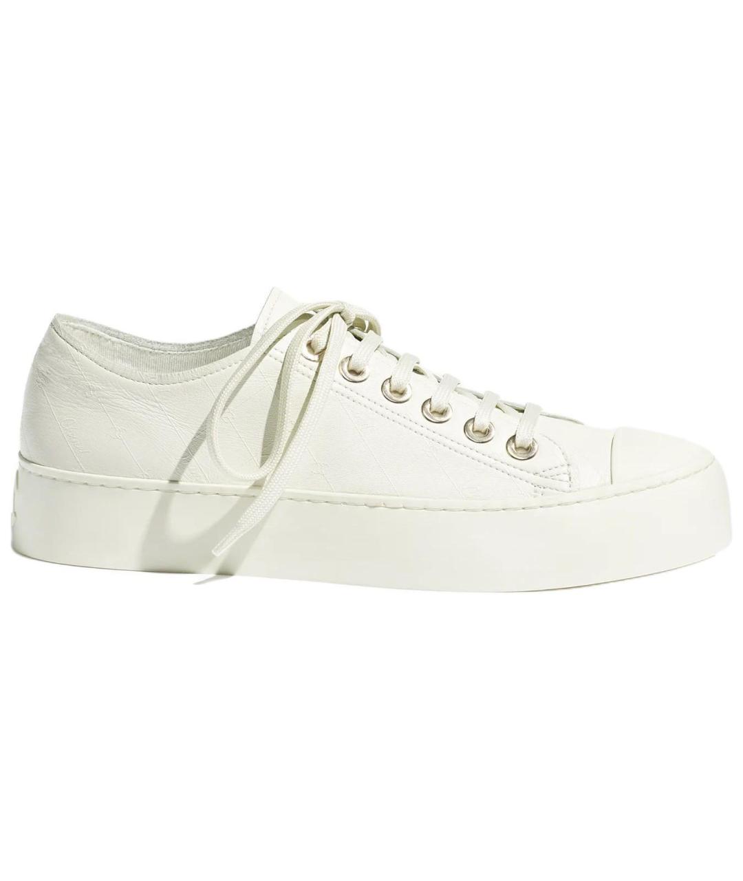 CHANEL Белые кожаные кроссовки, фото 1