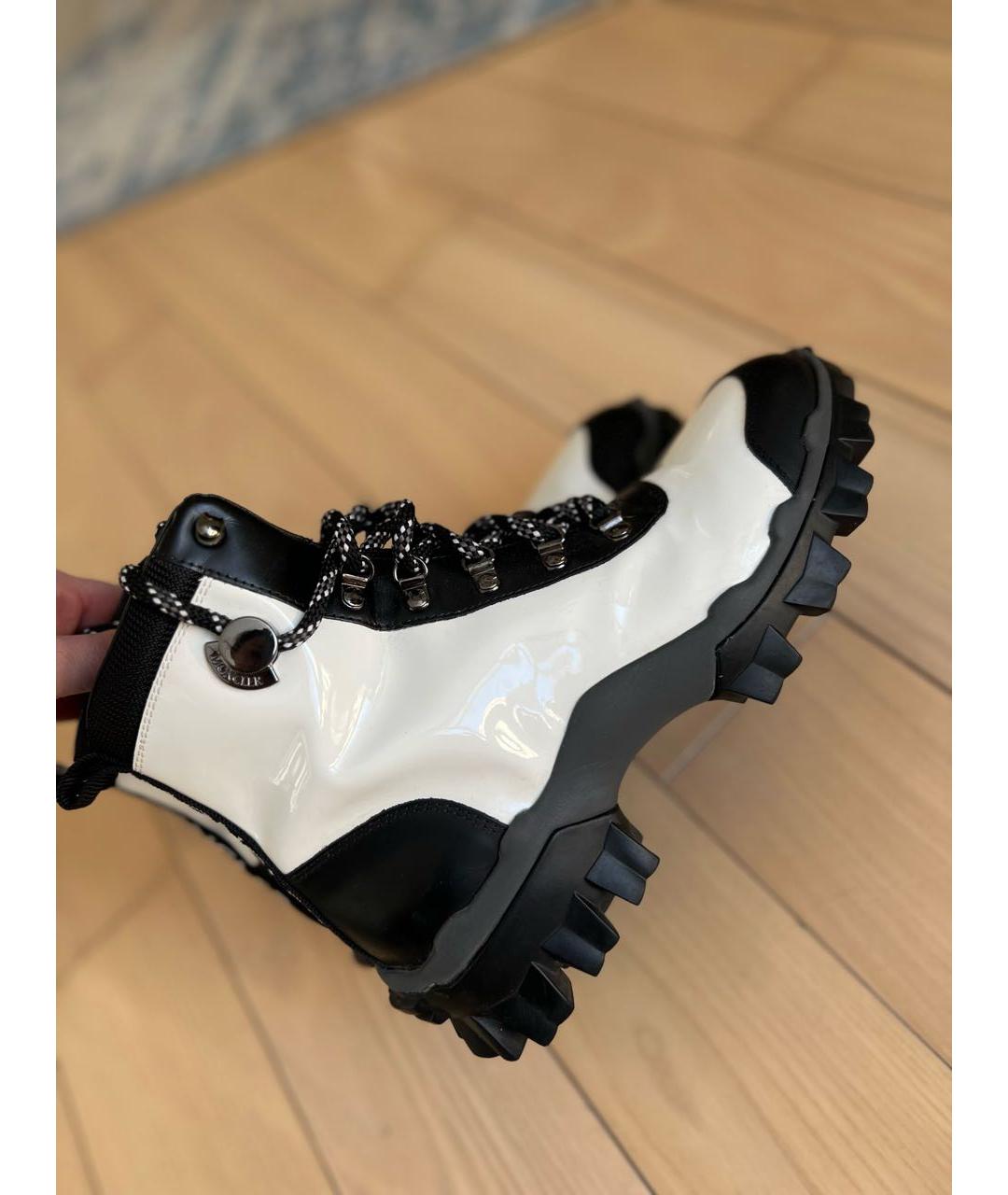 MONCLER Белые ботинки из лакированной кожи, фото 6