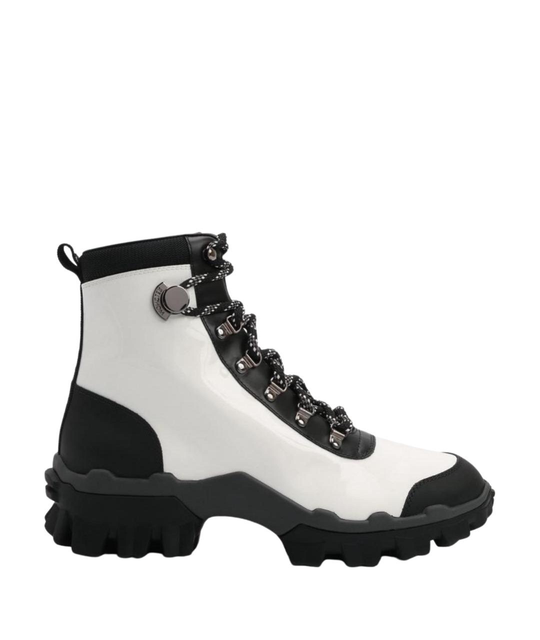 MONCLER Белые ботинки из лакированной кожи, фото 1