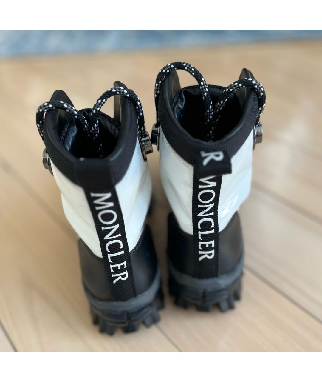 MONCLER Белые ботинки из лакированной кожи, фото 7