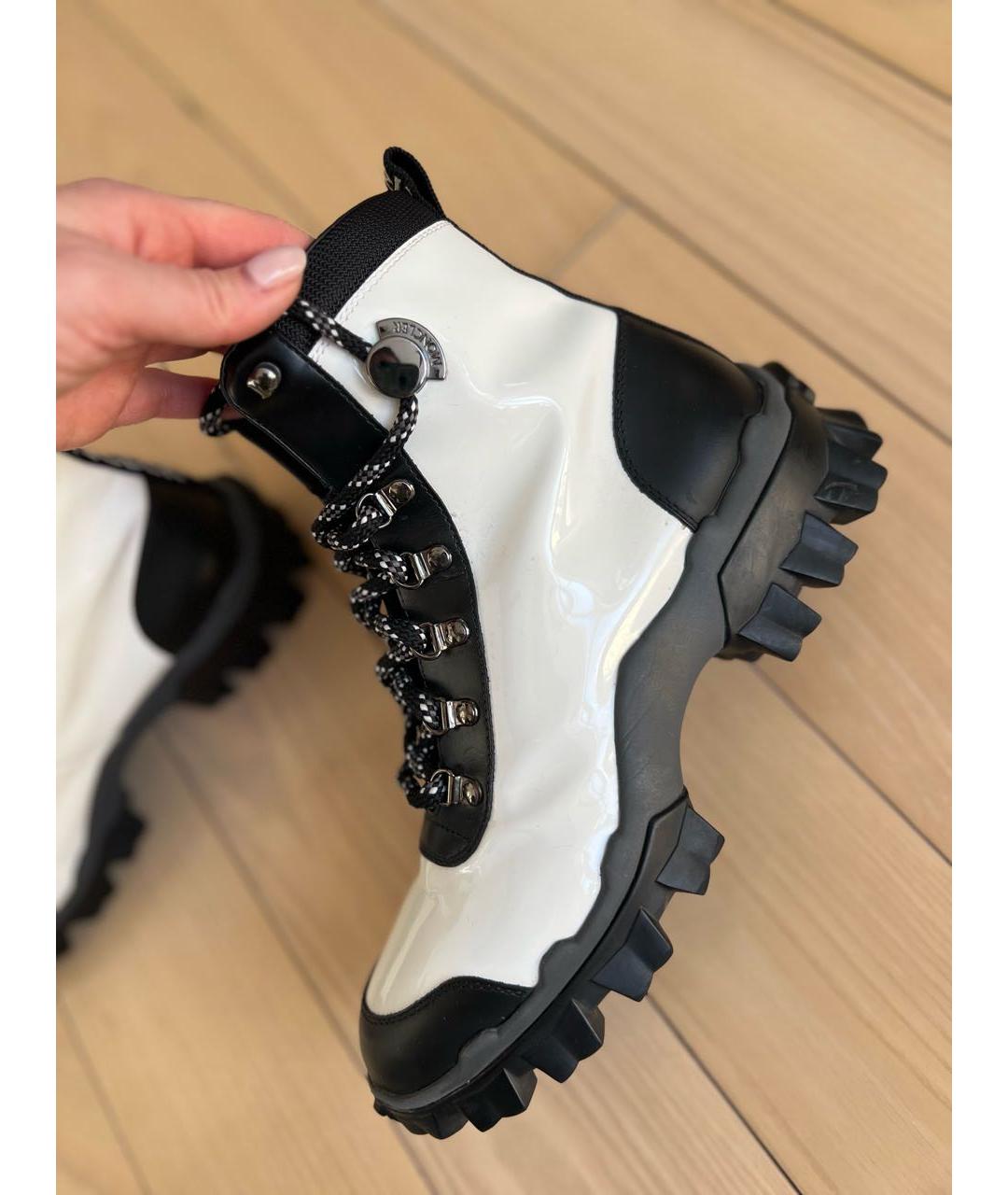 MONCLER Белые ботинки из лакированной кожи, фото 5