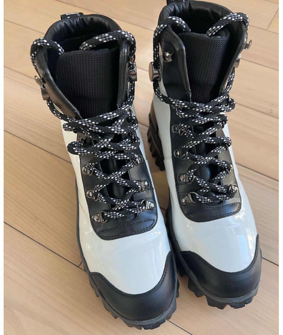 MONCLER Белые ботинки из лакированной кожи, фото 8