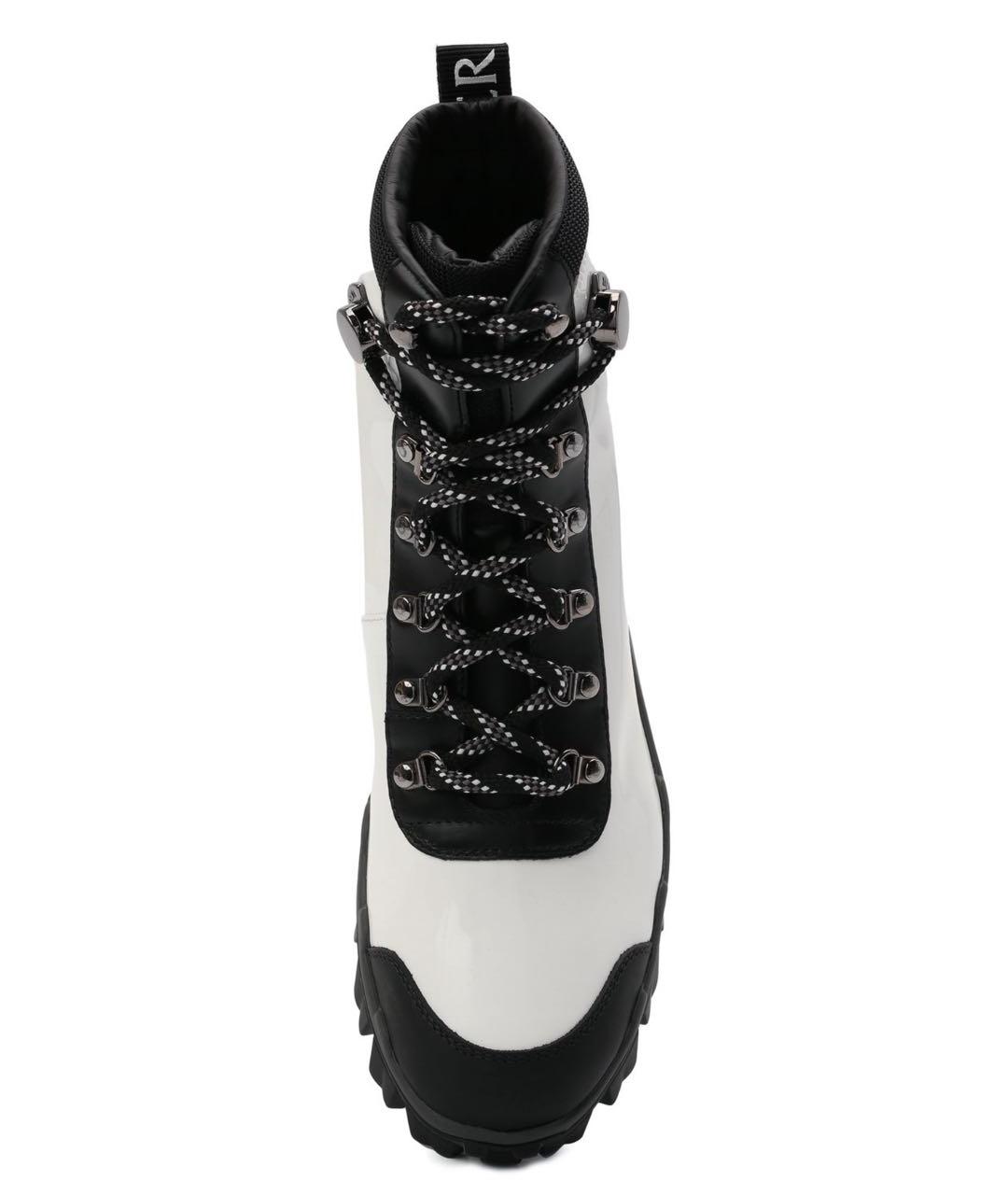 MONCLER Белые ботинки из лакированной кожи, фото 4