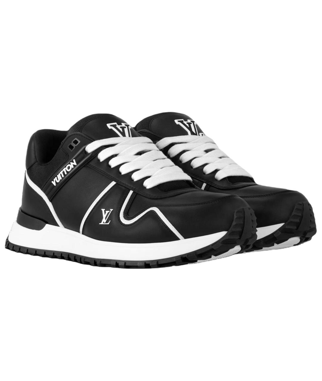 LOUIS VUITTON Черные кожаные низкие кроссовки / кеды, фото 3