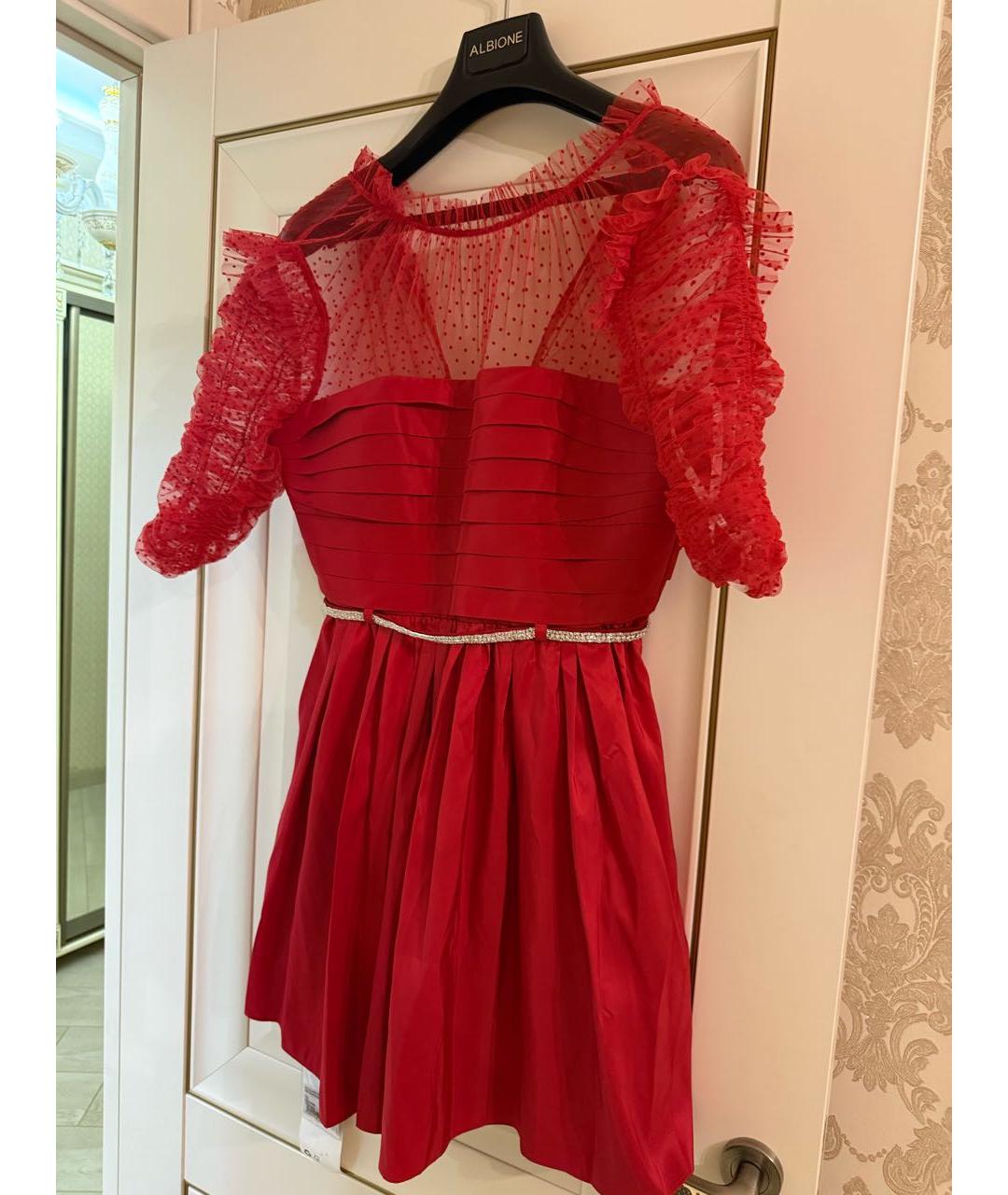 SELF-PORTRAIT Красное полиамидовое коктейльное платье, фото 2