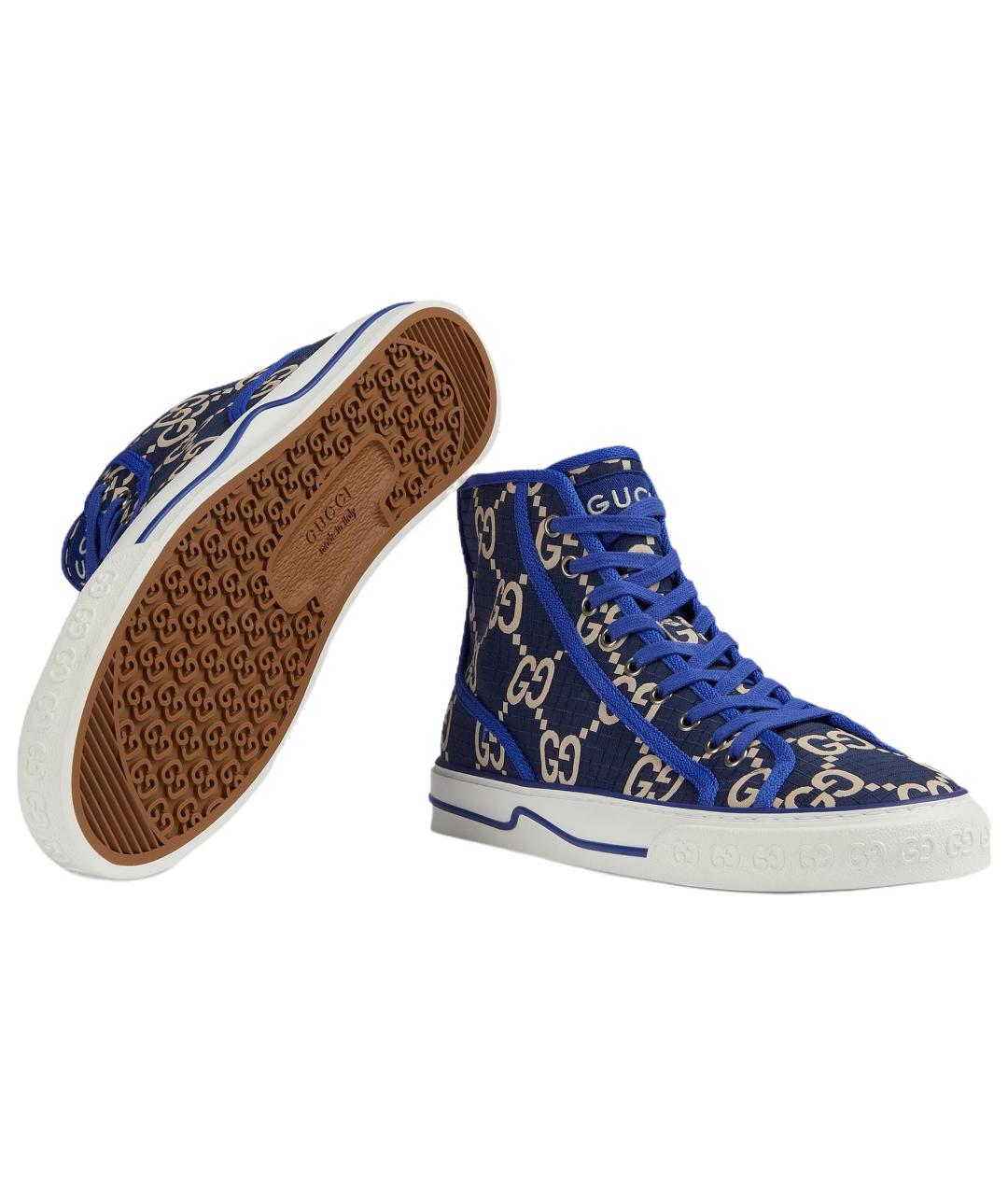 GUCCI Синие высокие кроссовки / кеды, фото 5